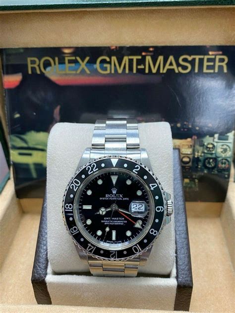 Rolex Gmt Master Black Dial Stainless Steel Watch Box Booklet For