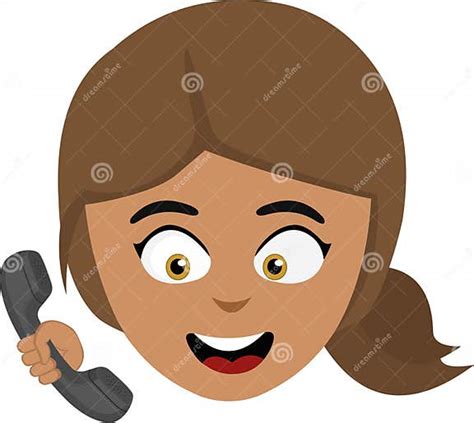 Head Brunette Woman Talking Phone Stock Vector Illustration Of Female