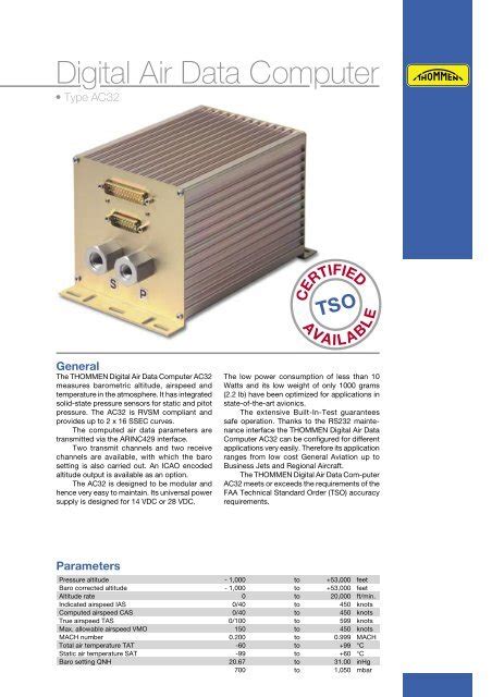 digital air data computer type ac instrument tech
