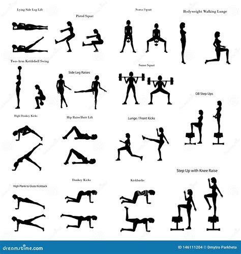 Silueta Del Ejemplo Del Ejercicio Del Entrenamiento De Las Piernas