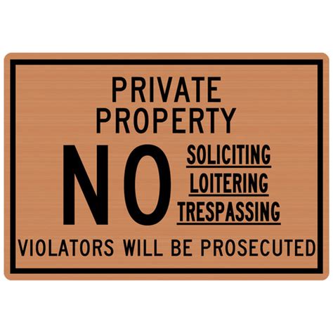 No Soliciting Loitering Trespassing Engraved Sign Egre 13358 Blkoncpr