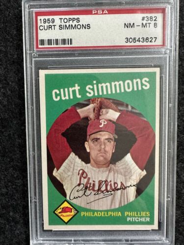 Topps Curt Simmons Phillies Psa Nm Mt Ebay