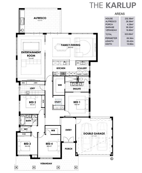 Floor Plan Friday: 4 bedroom, study, scullery & entertainment room