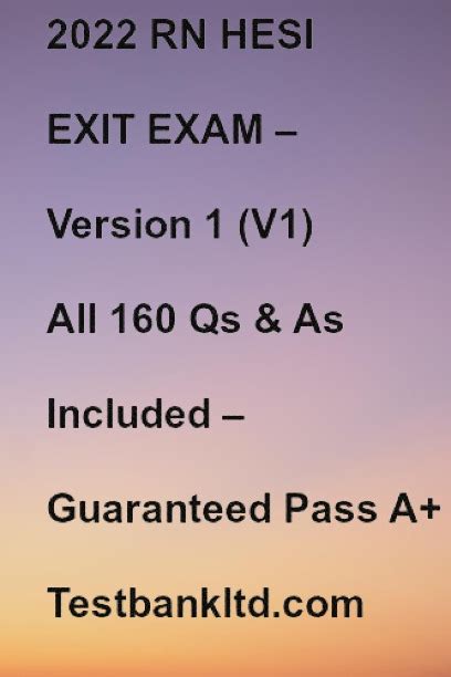 Rn Hesi Exit Exam Version V All Qs As Included