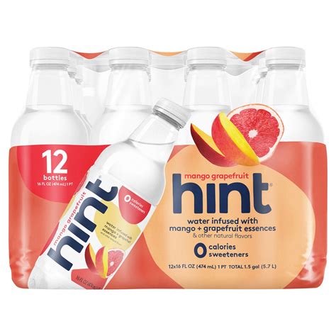 Hint Water Infused With Mango Grapefruit Essences 16 Fl Oz 12 Count