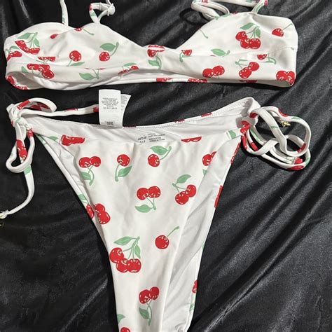 Cherry Bikini Set Bikinilife Aerie Bikini Has Not Depop