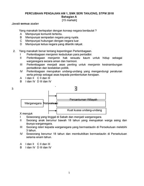 3 Set Soalan Pengajian Am Penggal 1 Dari Pelbagai Negeri 9001