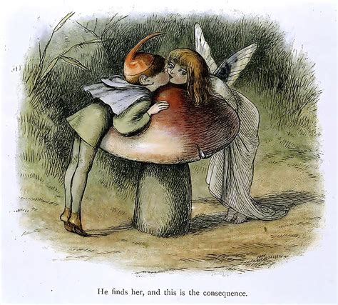 An Elf and a fairy kissing In Fairy Land 1870 BL- Drawing by Adam ...