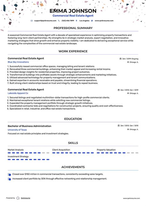 10 Commercial Real Estate Agent Resume Samples And Templates For 2026