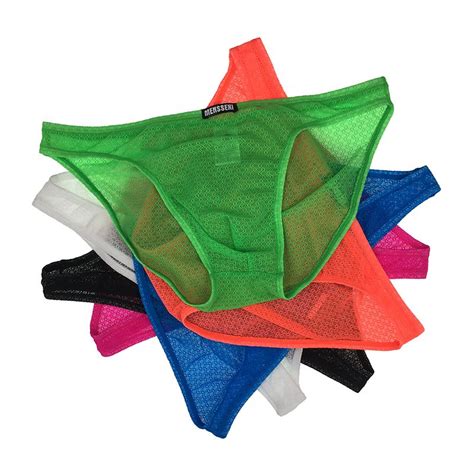 Sexy Ice Silk Men Bikini Underwear Gay Sissy Panties Nylon Pants See Through Underpants Low