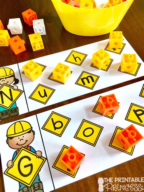 Uppercase And Lowercase Letter Practice Cute Construction Theme