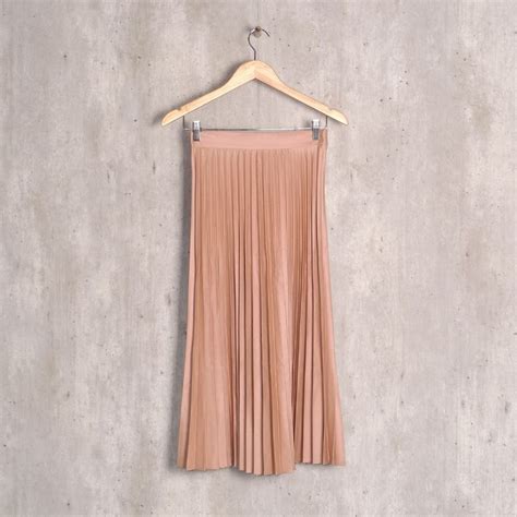 Saia Midi Plissada Nude Saia Feminina Zara Usado Enjoei