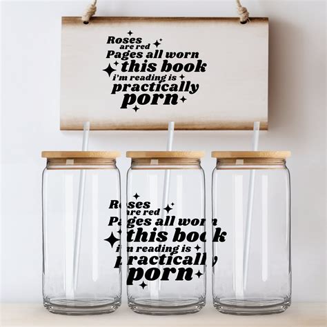 Smut Readers Funny Reading Book Beer Can Glass, Retro Book Coffee Glass