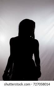 Silhouette Naked Womans Body Behind Glass Stock Photo Shutterstock