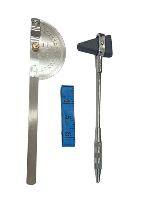 Forgesy Goniometer Knee Hammer Measuring Tape Medical Equipment Combo