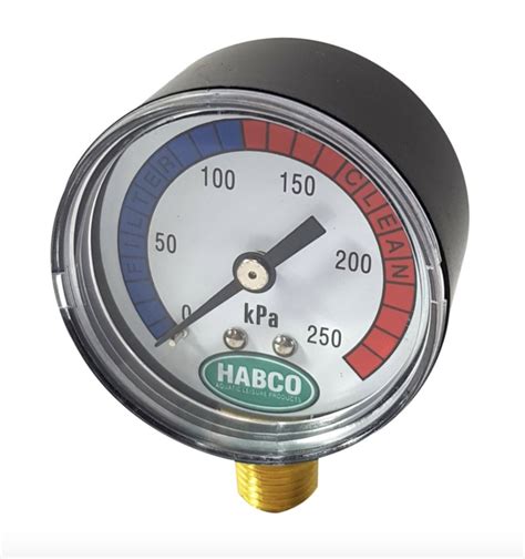 filter pressure gauge lm  mount plastic habco poolchemicalsdirect