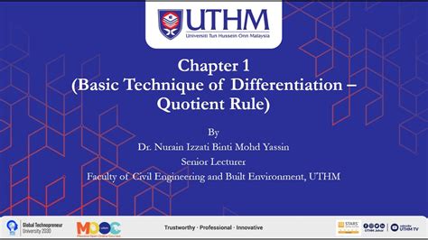 Basic Technique Of Differentiation Quotient Rule YouTube