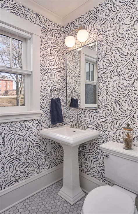 Wallpaper: The Accent Every Powder Room Desires - Quartersawn Design Build
