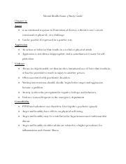 Mental Health Exam 4 Study Guide Pdf Mental Health Exam 4 Study Guide