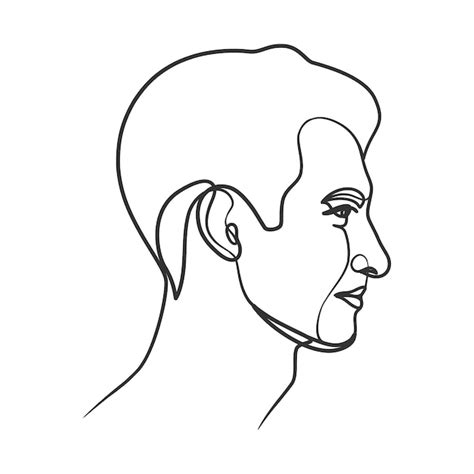 Premium Vector Continuous Line Art Drawing Of Man Face One Line Man