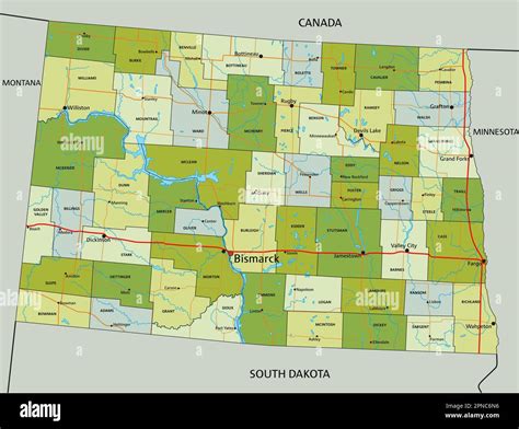 Highly Detailed Editable Political Map With Separated Layers North