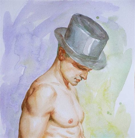 Watercolor Painting Male Nude 1764 Painting By Hongtao Huang Saatchi Art
