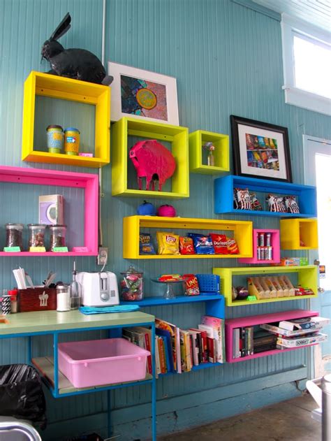 cool shelving  nola colorful shelf shelves diy shelves