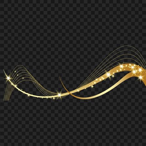 Hd Golden Sparkle Wave Ribbon Illustration Abstract Png Citypng