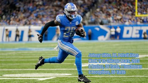 Jahmyr Gibbs Week Every Run Target And Catch Detroit Lions Vs