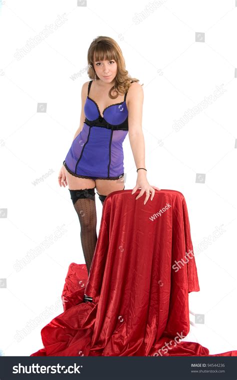 Portrait Sexy Girl Blue Lingerie Stock Photo Shutterstock
