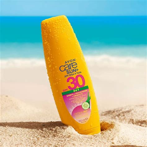 Солнцезащитный лосьон Avon Care Sun+ для лица и тела SPF 30 поможет ...