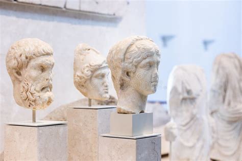 Display Of Roman Busts On Museum Editorial Stock Image Image Of