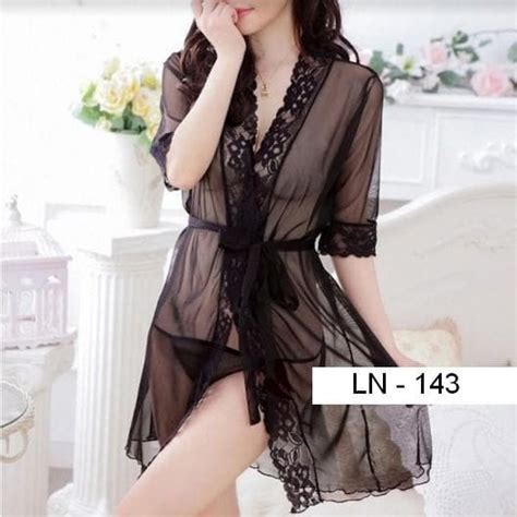 Jual KIMONO LINGERIE TRANSPARAN BRUKAT DASTER LN 143 NEW ARRIVAL Kab