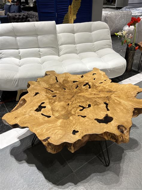 Стол с эпоксидной смолой из спила граба купить в интернет-магазине ...