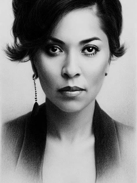 Premium AI Image Pencil Drawing Of Powerful Latina Woman