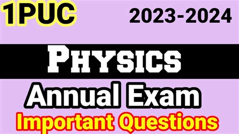 1st Puc Physics Annual Exam Question Paper 2023 Karnataka Board Hassan