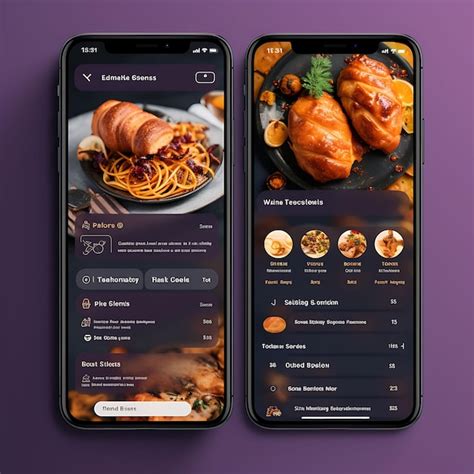 Premium AI Image Mobile App Design Of Food And Beverage Recipe