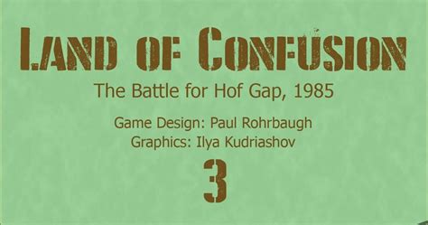 Land Of Confusion Volume 3 The Battle Of Hof Gap 1985 Board Game