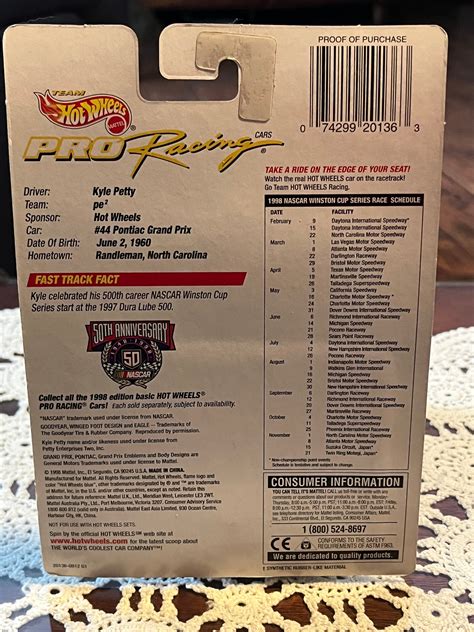 Kyle Petty Hot Wheels Upper Deck Pro Racing Car Etsy