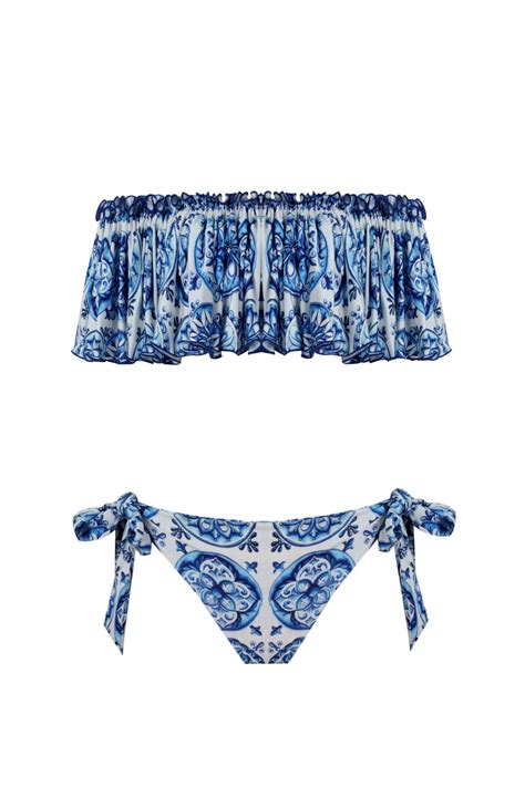 Helianthus Bleu Blanc Low Waist Bikini