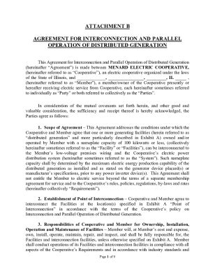 Fillable Online Attachment B Agreement For Interconnection And Fax