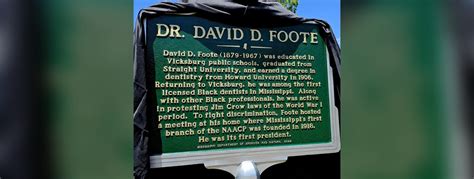 Historical Marker Unveiled For Dr David D Foote Vicksburg Daily News
