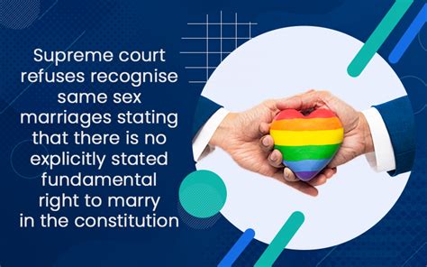 Supreme Court Refuses Recognise Same Sex Marriages Stating That There Is No Explicitly Stated