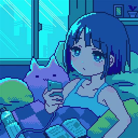 Pin De Yumi Em Blue Anime Icon Em Arte Em Pixels Ilustra Es