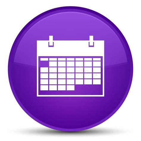 Calendar Icon Special Purple Round Button Stock Illustration