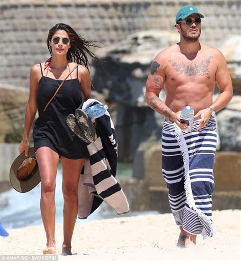 Pia Miller Sports Skimpy Bikini On Romantic Beach Date Daily Mail Online