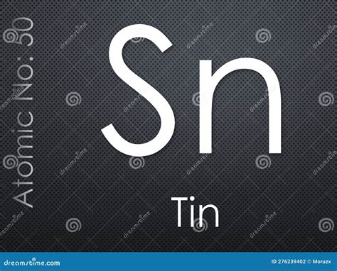 Tin Chemical Element Symbol On Dark Background Stock Illustration