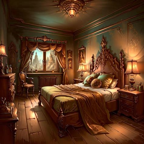 Premium AI Image | medieval bedroom