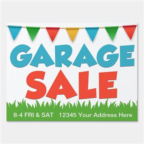 18" x 24" Garage Sale Sign with H Frame | Garage sale signs, For sale sign, Garage sales