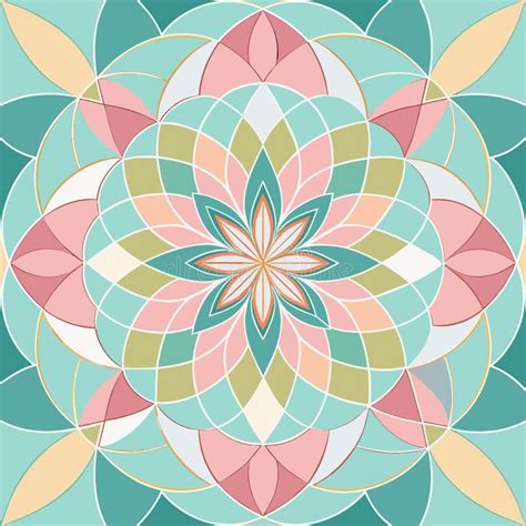 Seamless Pattern With Mandalas In Retro Style Vector Illustration